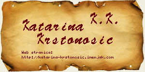 Katarina Krstonošić vizit kartica